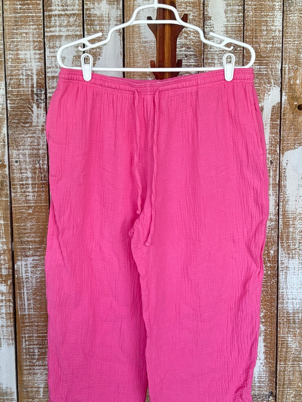 Nine West Hot Pink Wide-Leg Pull-On Pants